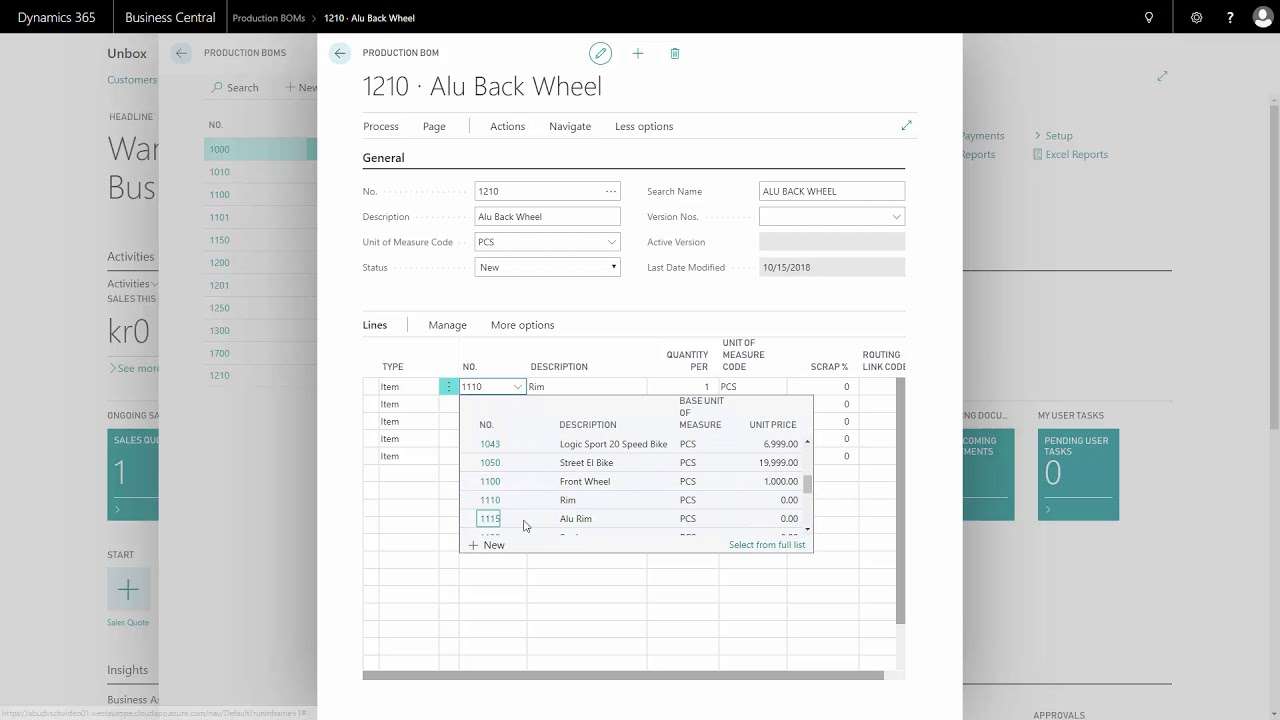 Dynamics 365 Business Central Manufacturing with Insight Works