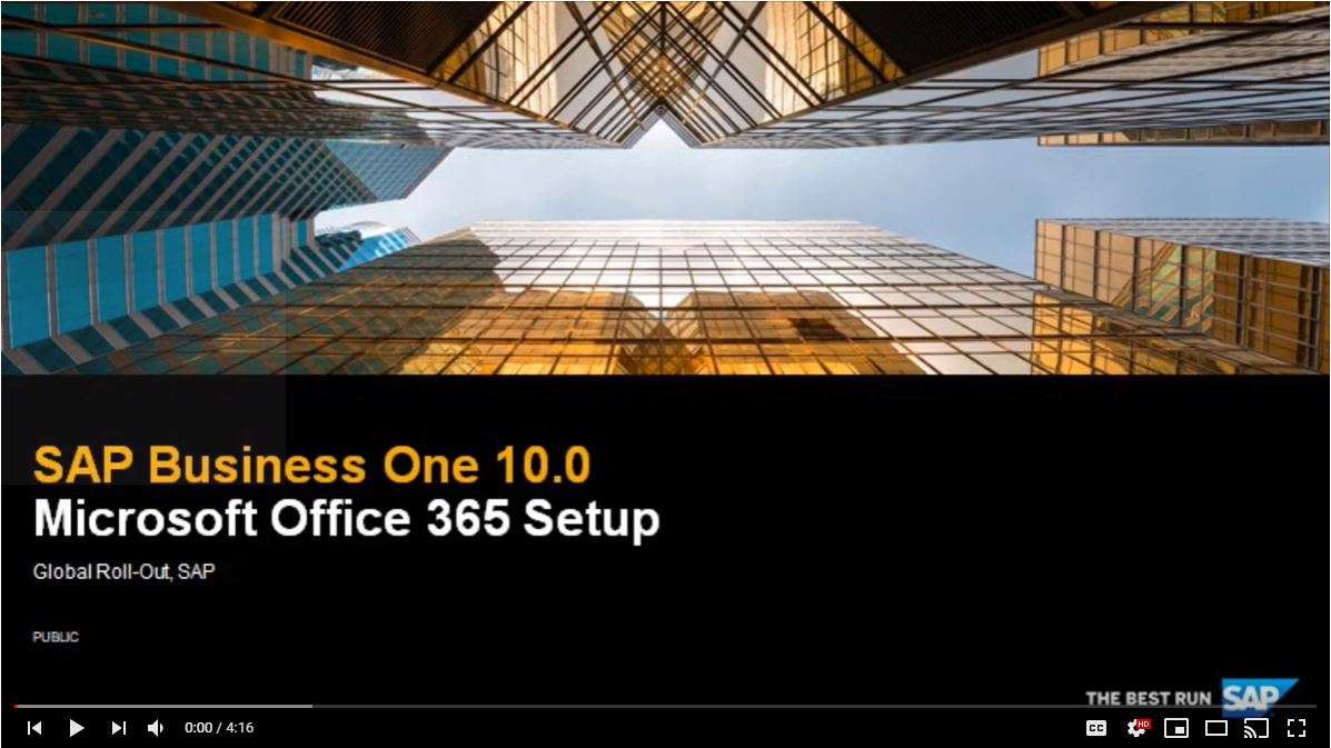 Office 365 setup - SAP B1 V10
