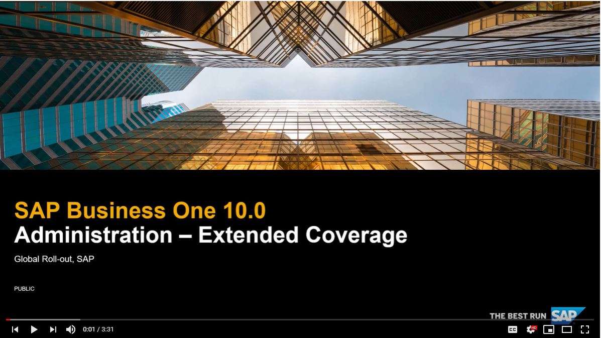 SAP Business One V10 - Extended Coverage