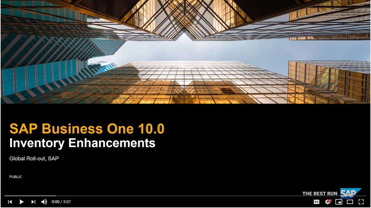 SAP Business One V10 - Inventory Enhancements