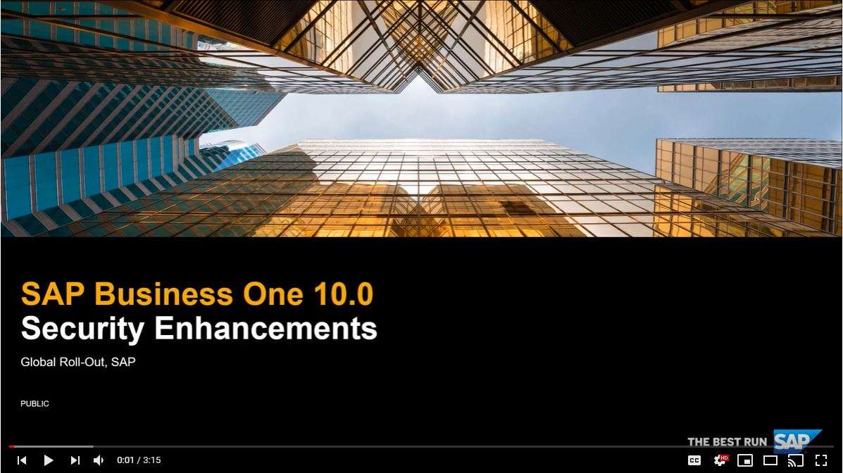 Security enhancement with SAP Business One